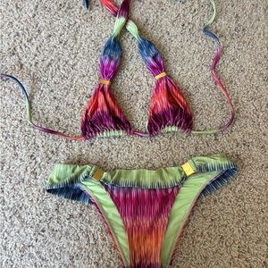 Colorful Striped Bikini Set